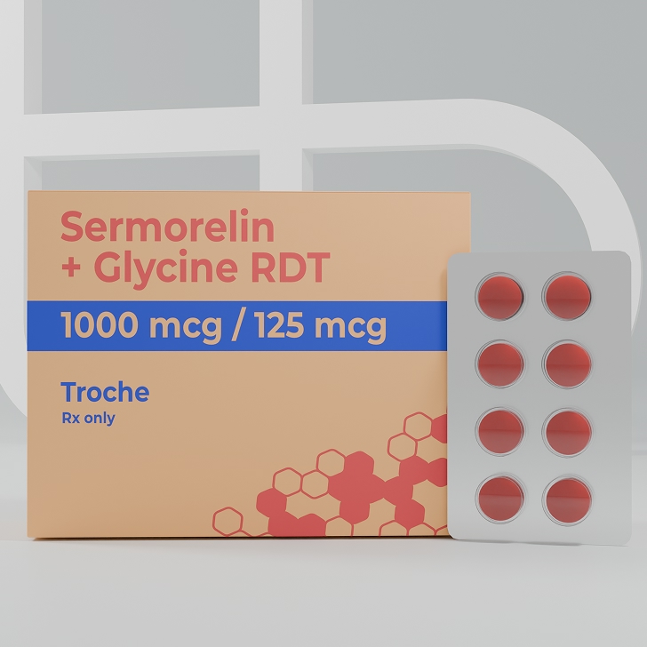 Sermorelin + Glycine RDT packaging, 1000 mcg / 125 mcg