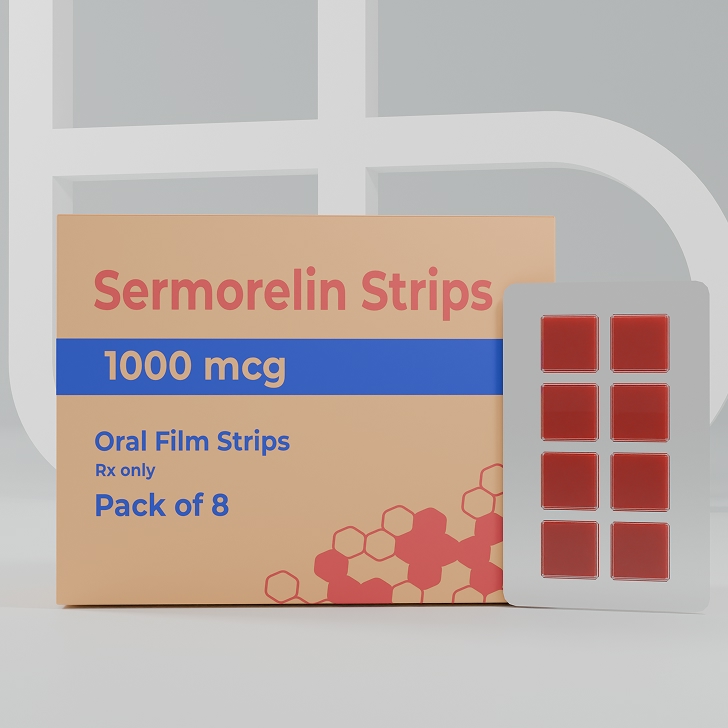 Sermorelin Strips oral film, 1000 mcg, pack of 8