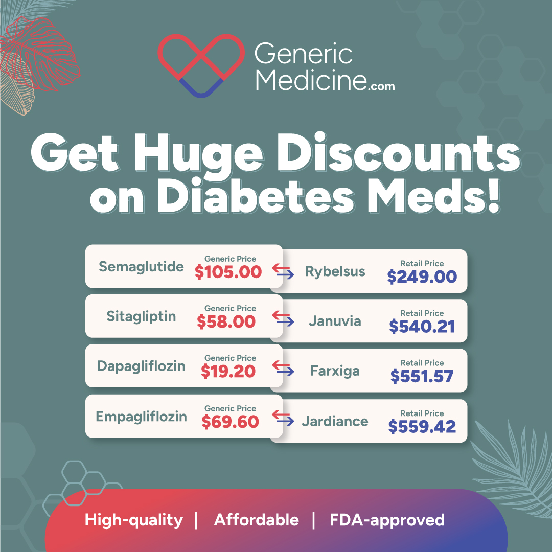 Price Comparison of Generic Sitagliptin versus Januvia for diabetes medication